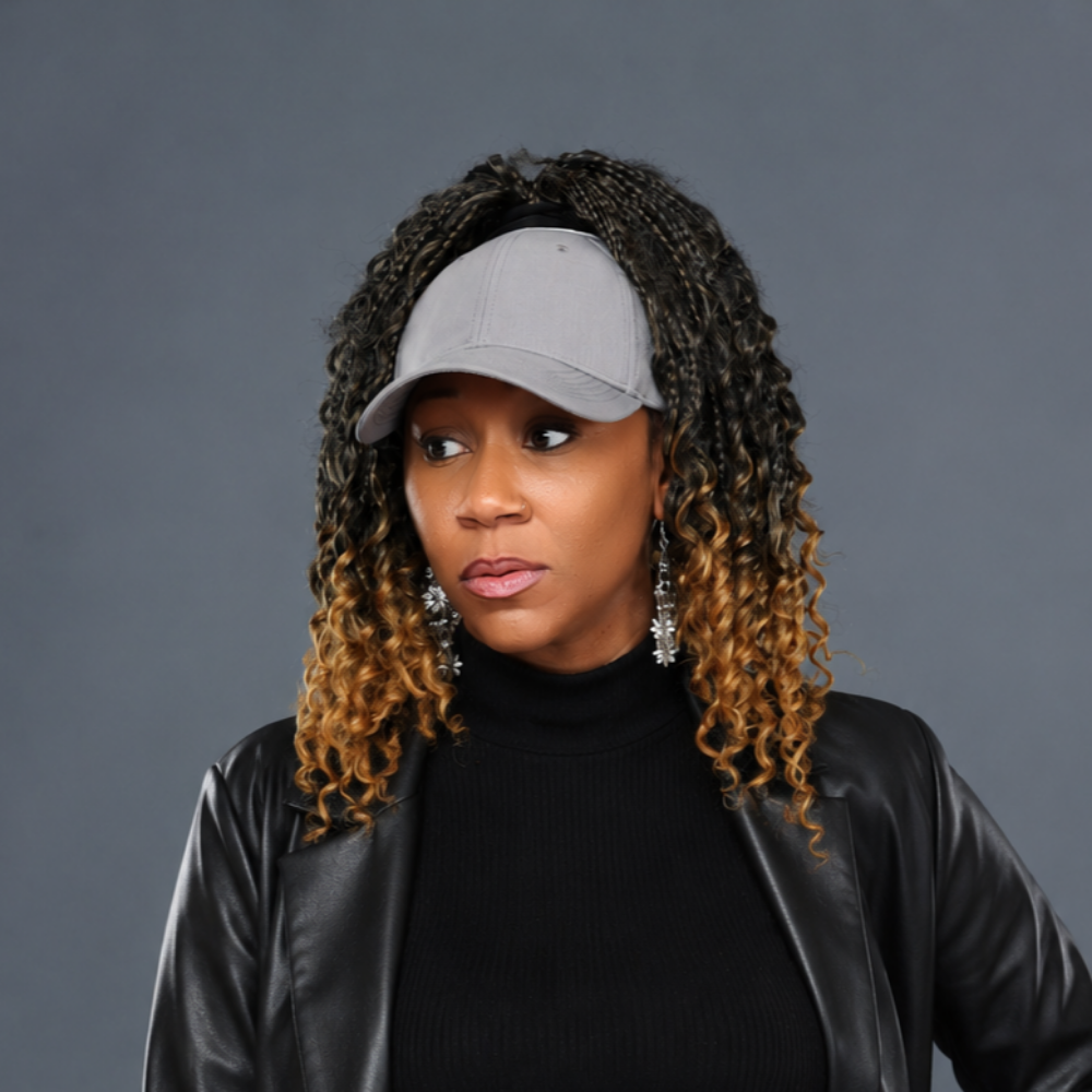 LAZ: Satin-Lined High Ponytail Hat for Textured Hair