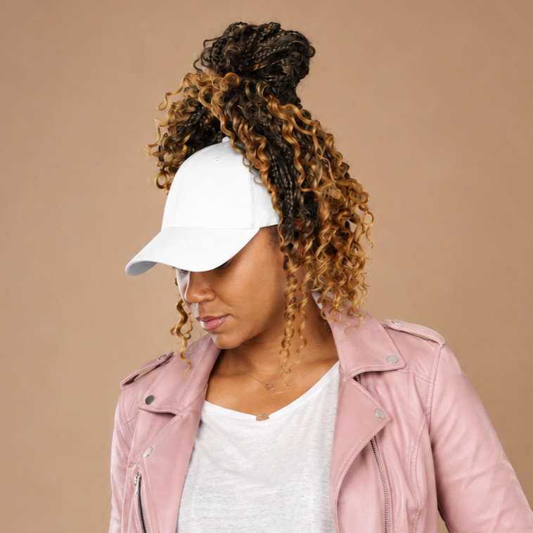 LAZ: Satin-Lined High Ponytail Hat for Textured Hair