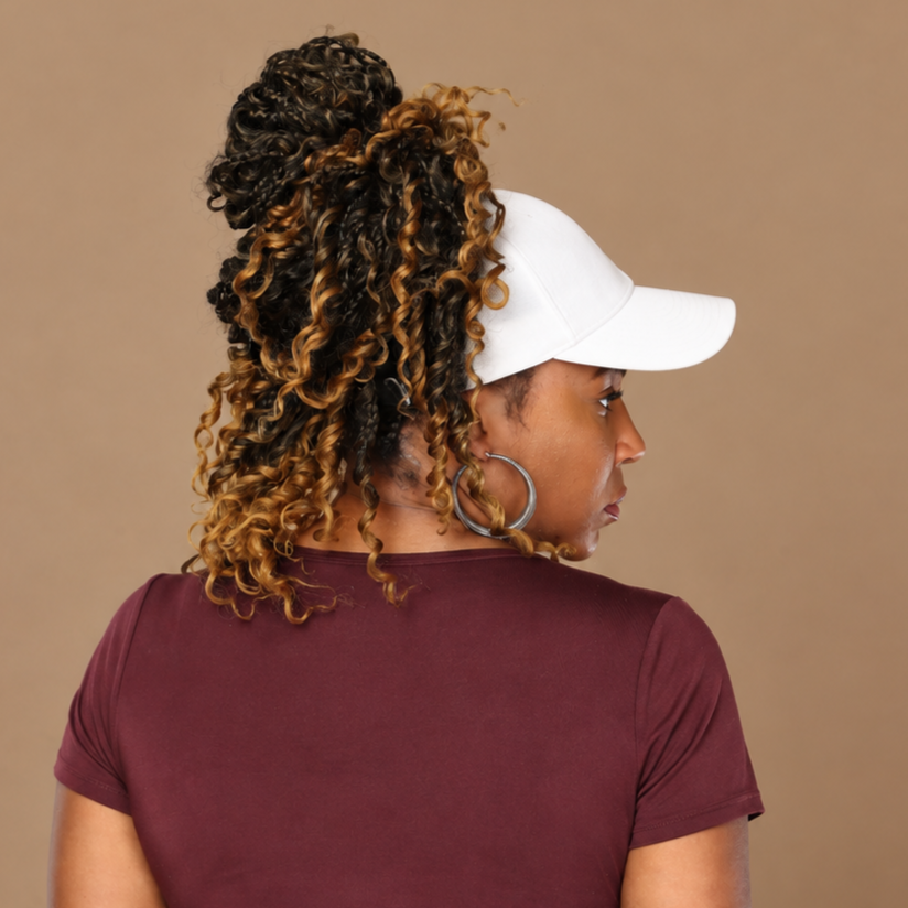 LAZ: Satin-Lined High Ponytail Hat for Textured Hair
