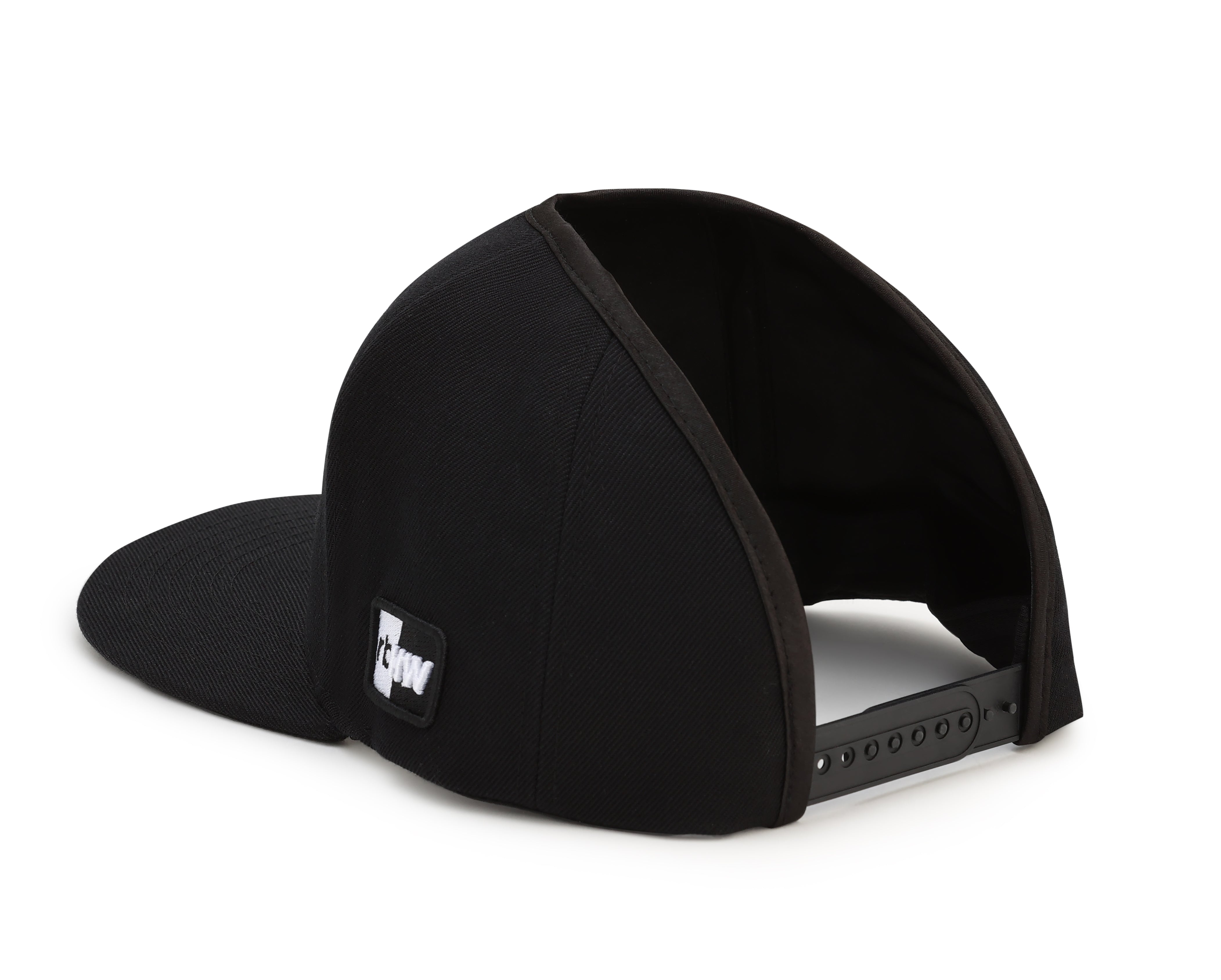 Black UEL GZO SNAP viewed from the back, showing the rbHW logo and adjustable closure.