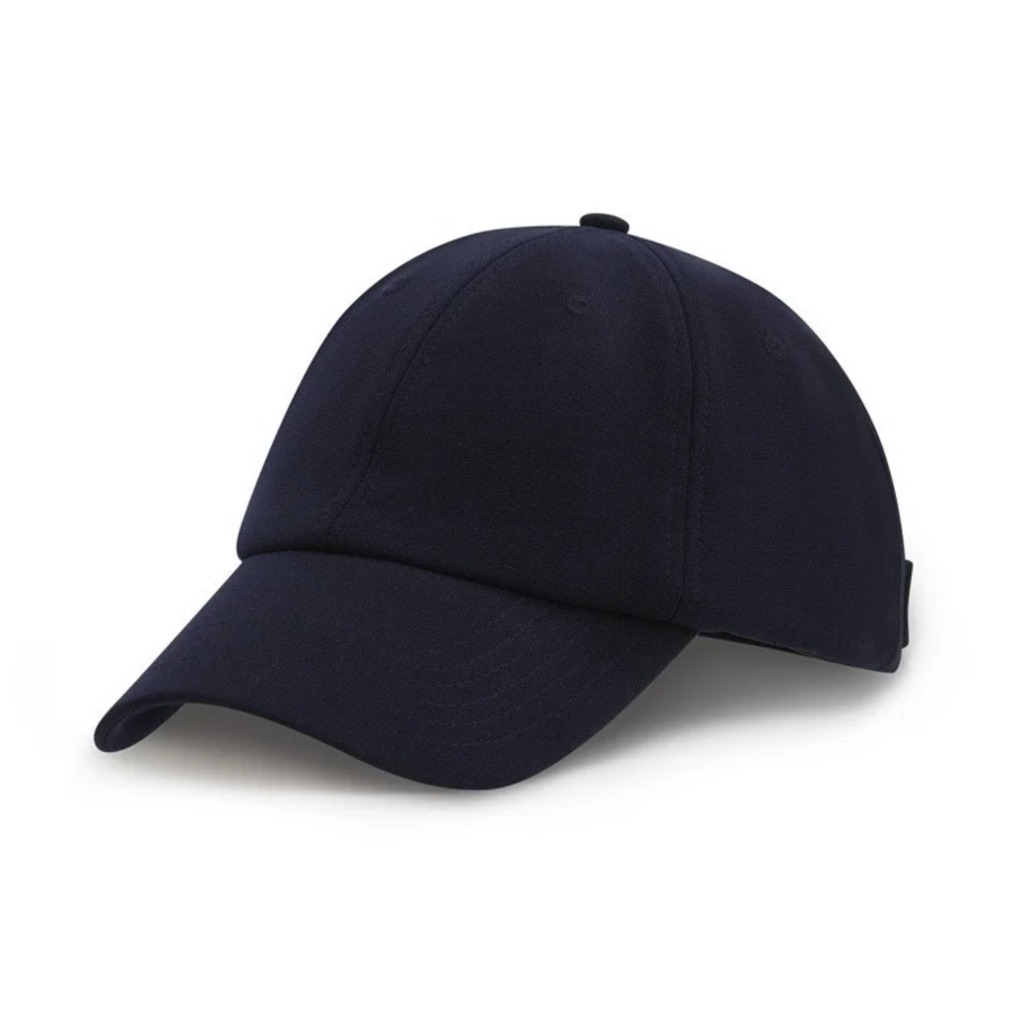 Navy Rosebloom HLO hat shown at an angle, featuring the COROLLA Hair+ fit and closed crown.