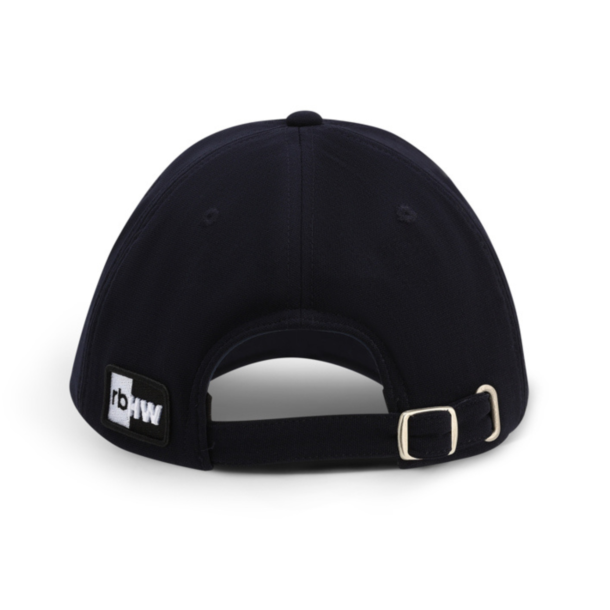 Rear view of the navy Rosebloom HLO hat, showing the closed crown.