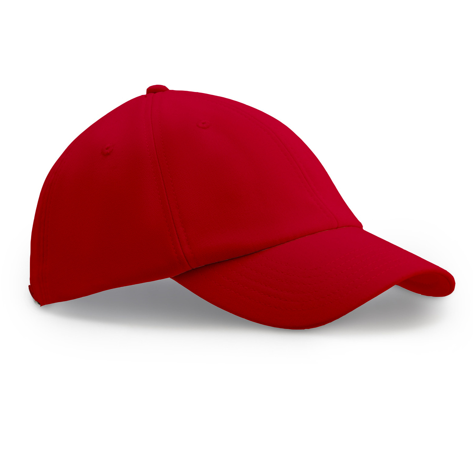 Red Rosebloom HLO hat shown at an angle, featuring the COROLLA Hair+ fit and closed crown.