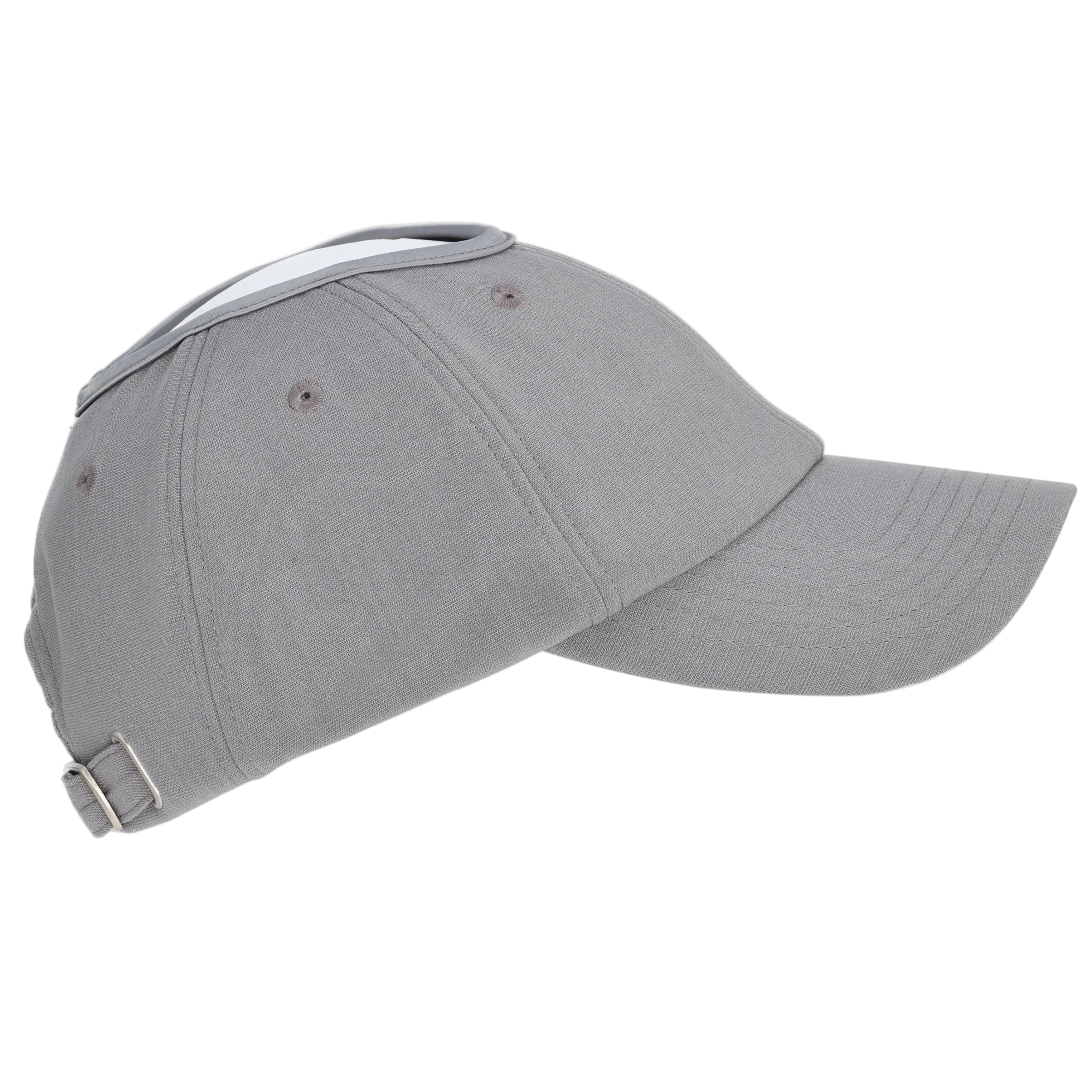 Side profile of the gray Rosebloom JAX hat, showing its structured crown, bill, and PETAL crown-height opening.
