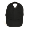 PNT BLACK satin lined ponytail hat for women (1) rosebloom headwear satin lined ponytail hat for women with crown height hair opening shown from the direct front