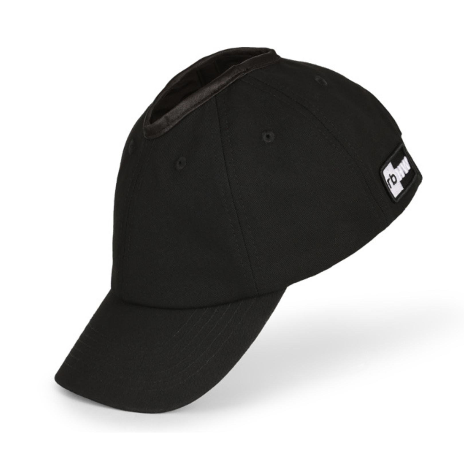 PNT BLACK satin lined ponytail hat for women (2)