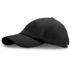 A black hat is on the angle, showing an embroidered logo on vertical, also in black that says GO UTES