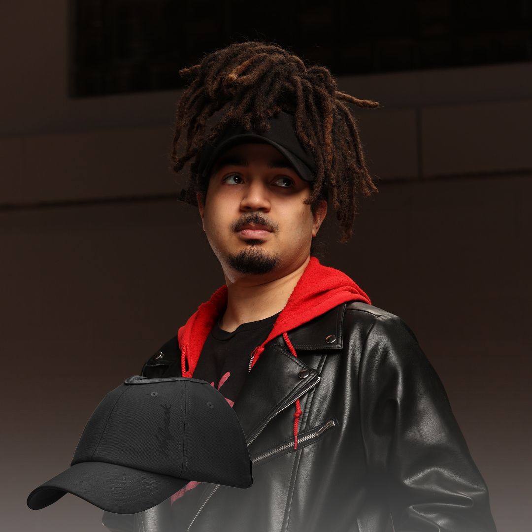 NC State Wolfpack satin lined high ponytail baseball hat for locs and textured hair Black man wears an NC State Wolfpack satin lined high ponytail baseball hat for locs and textured hair