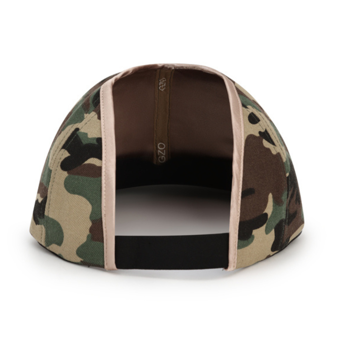 rosebloom headwear GZO STRECH satin lined XL ponytail hat for textured hair and locs