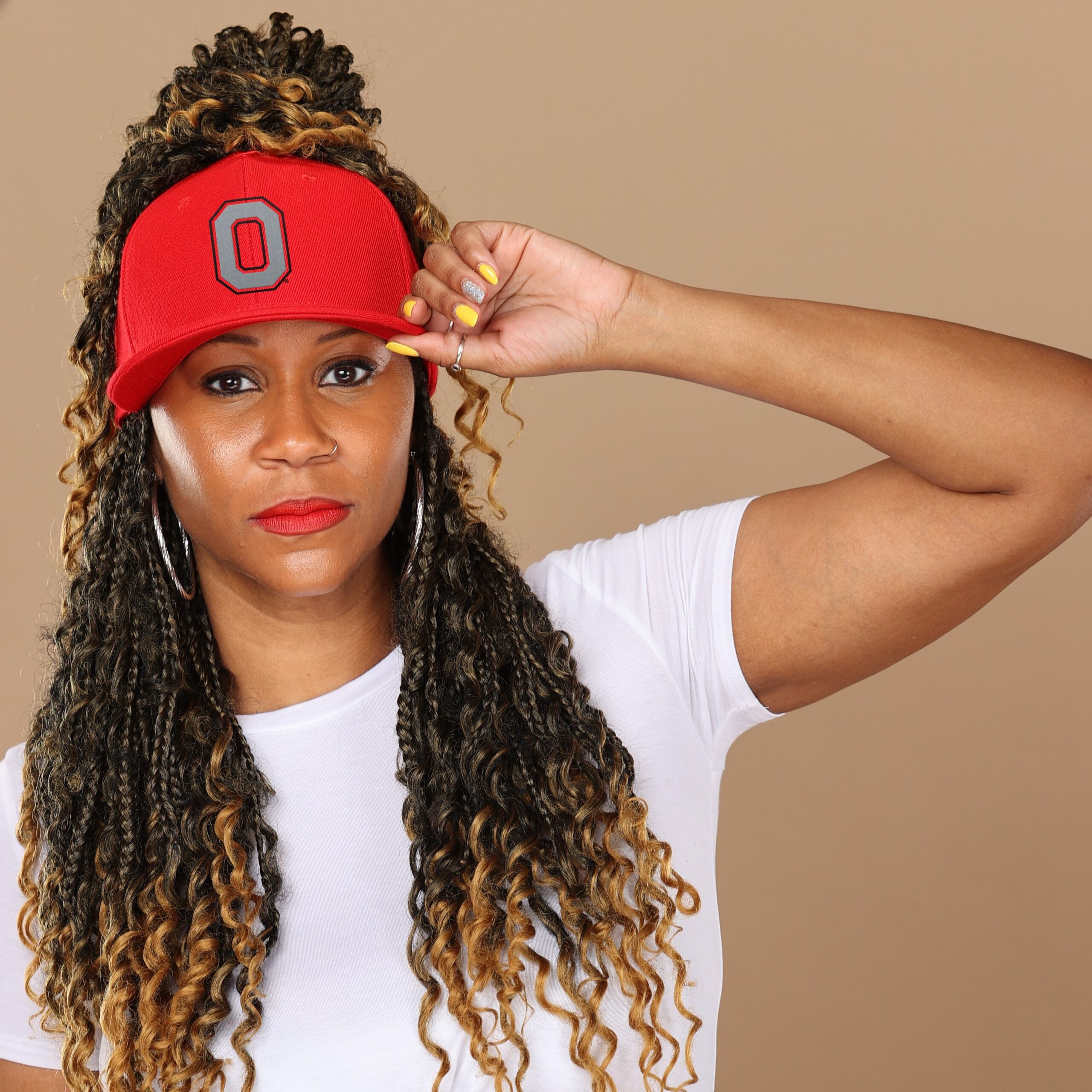 OSU GZO SNAP red ohio state hat for braids and locs