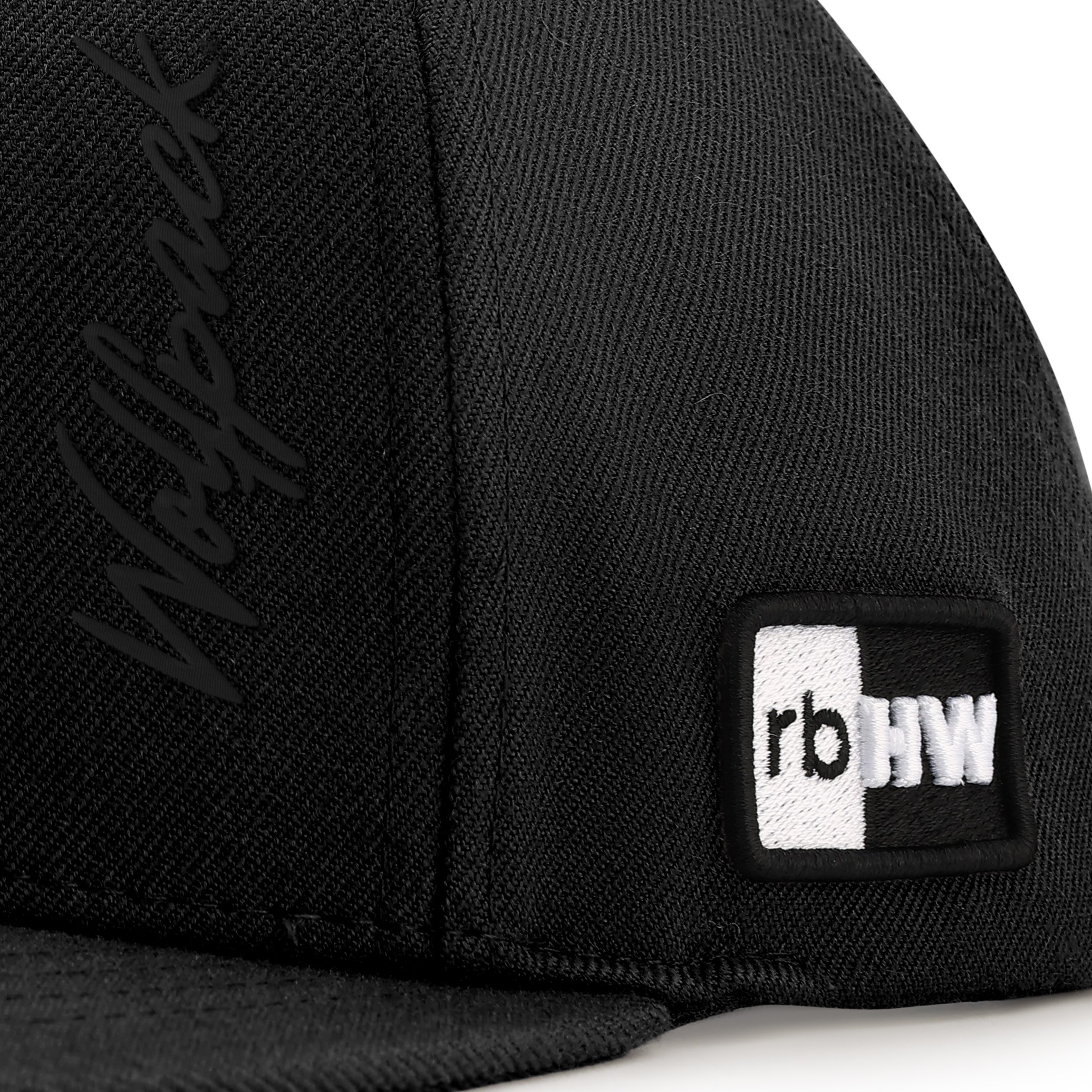 NC State Wolfpack Stretch Fit Hat for Locs and Textured Hair embroidery detail